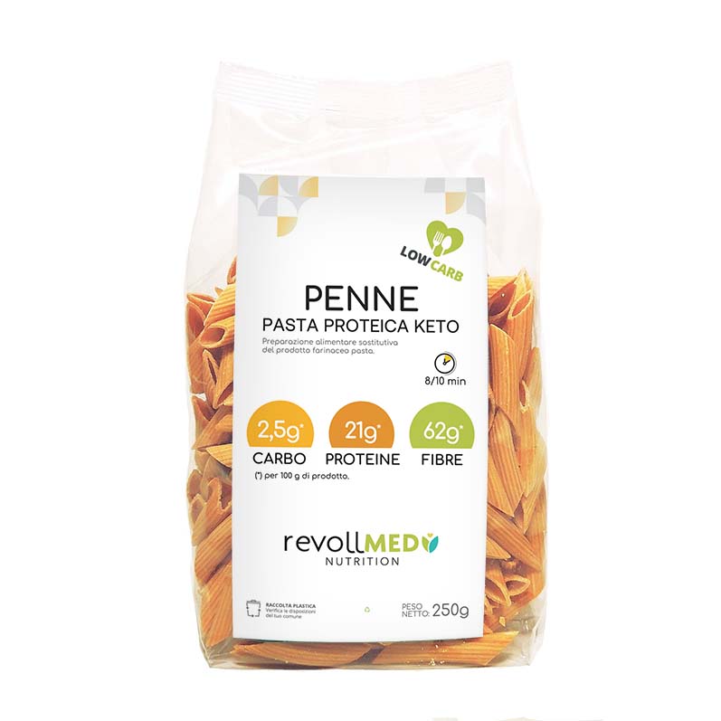 Pasta Chetogenica di Revollmed Nutrition Formato Penne - Pasta low carb